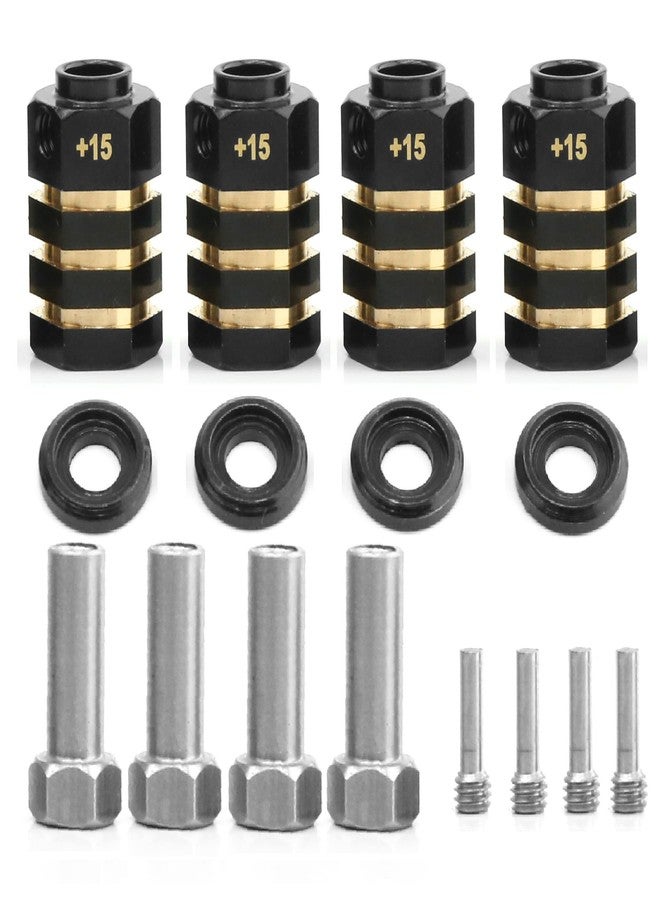 RCJUMPANT 4PCS 12mm Wheel Hubs Hex Pins Adapter-Heavy Duty Brass (8/10/15/20mm) for TRAXXAS TRX4 TRX6 1/10 RC Crawler Car Upgrade Parts (20mm(Extended 15mm)) - Image 1